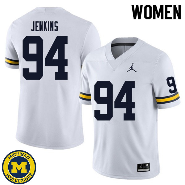 Women University of Michigan #94 Kris Jenkins White High School Jersey